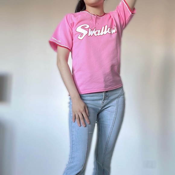 Japanese vintage baseball jersey half sleeve top - XS (size6) - Picture 6 of 6